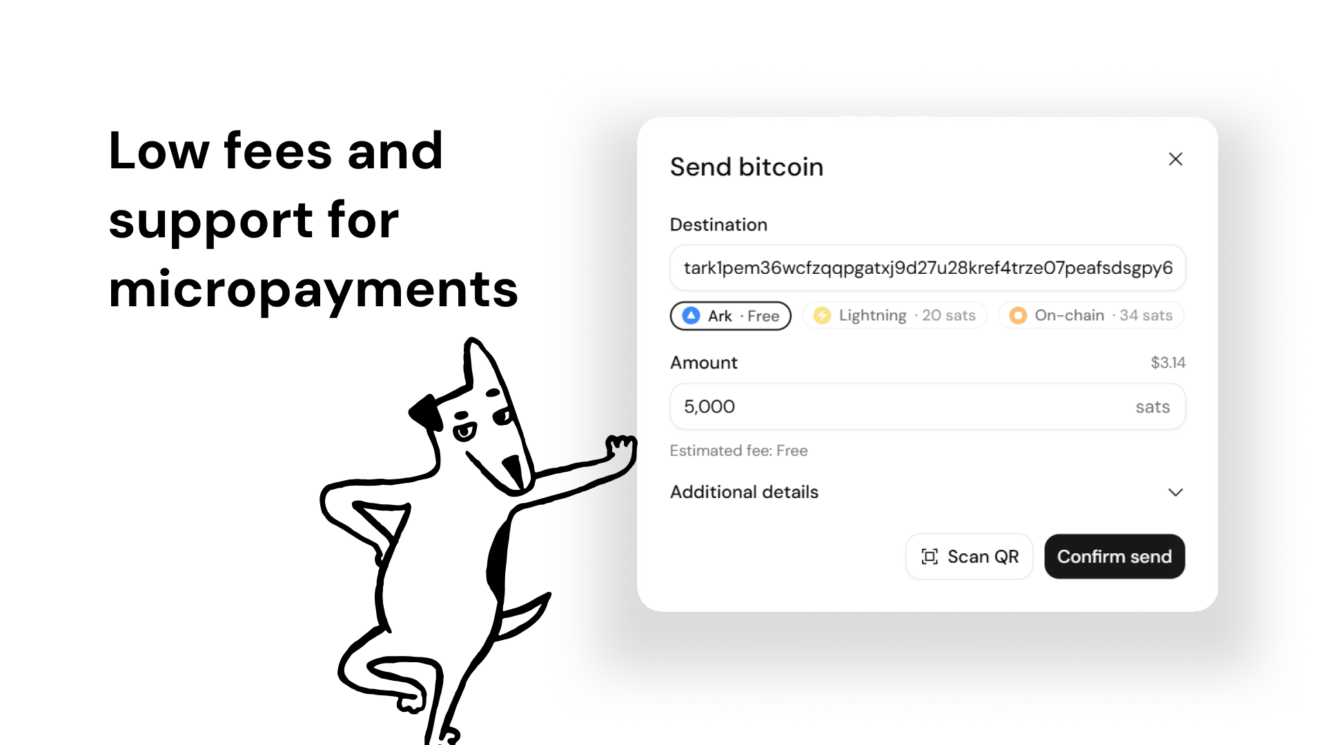 Bark Wallet's send modal